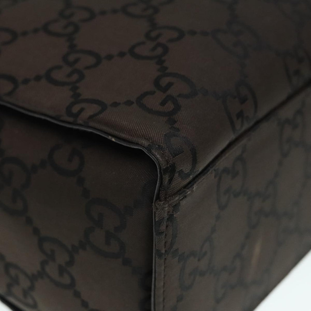 GUCCI GG Canvas Bamboo Hand Bag Brown Silver 002 1016 91003