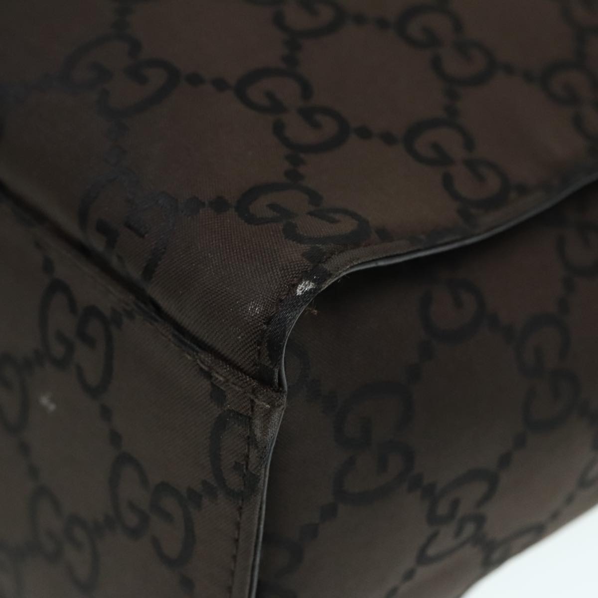 GUCCI GG Canvas Bamboo Hand Bag Brown Silver 002 1016 91003