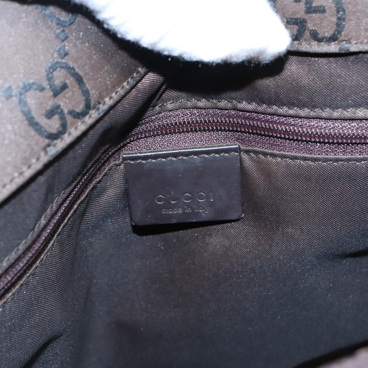 GUCCI GG Canvas Bamboo Hand Bag Brown Silver 002 1016 91003