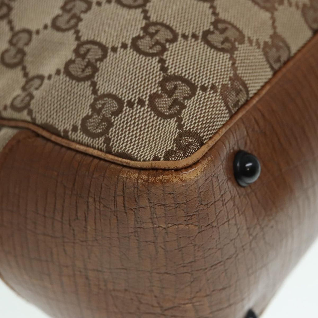 GUCCI GG Canvas Bamboo Hand Bag Beige 112526 91004