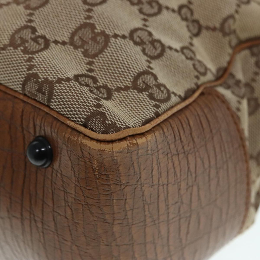 GUCCI GG Canvas Bamboo Hand Bag Beige 112526 91004