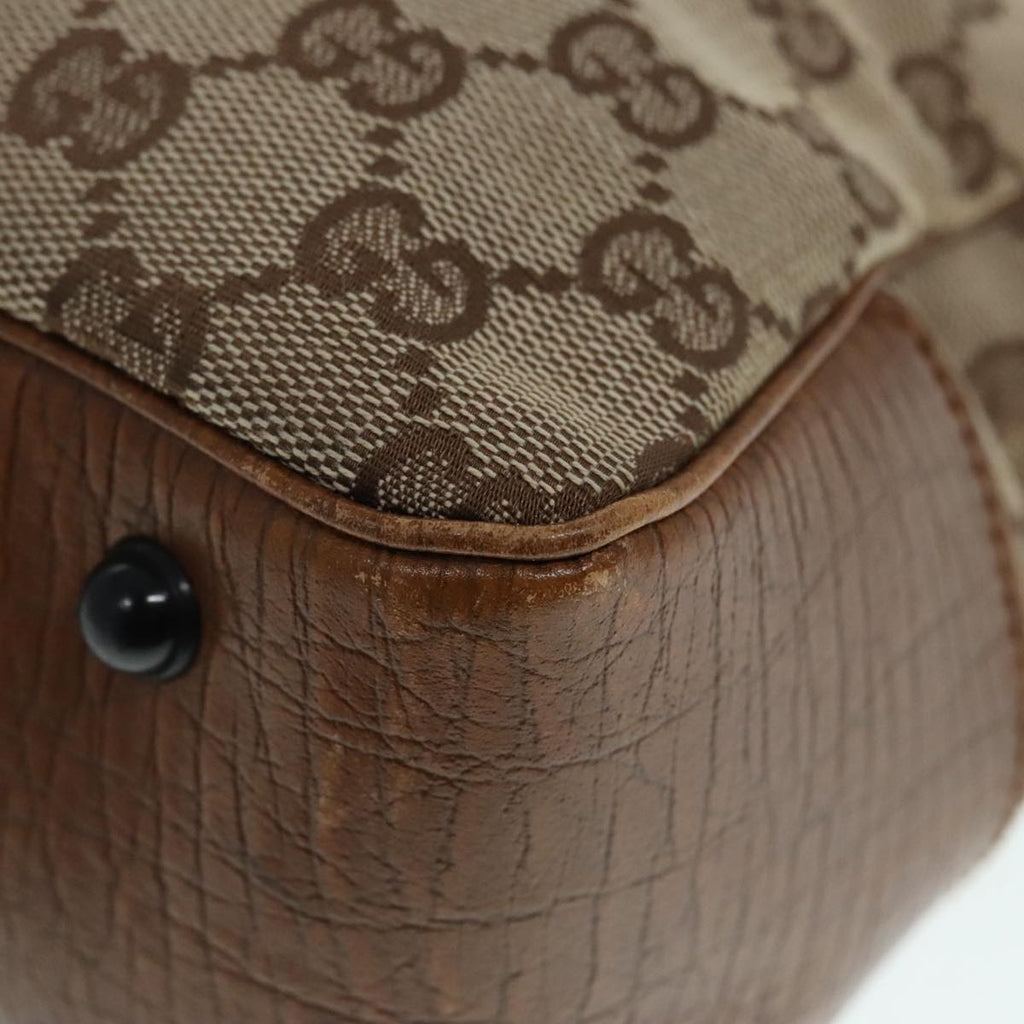 GUCCI GG Canvas Bamboo Hand Bag Beige 112526 91004