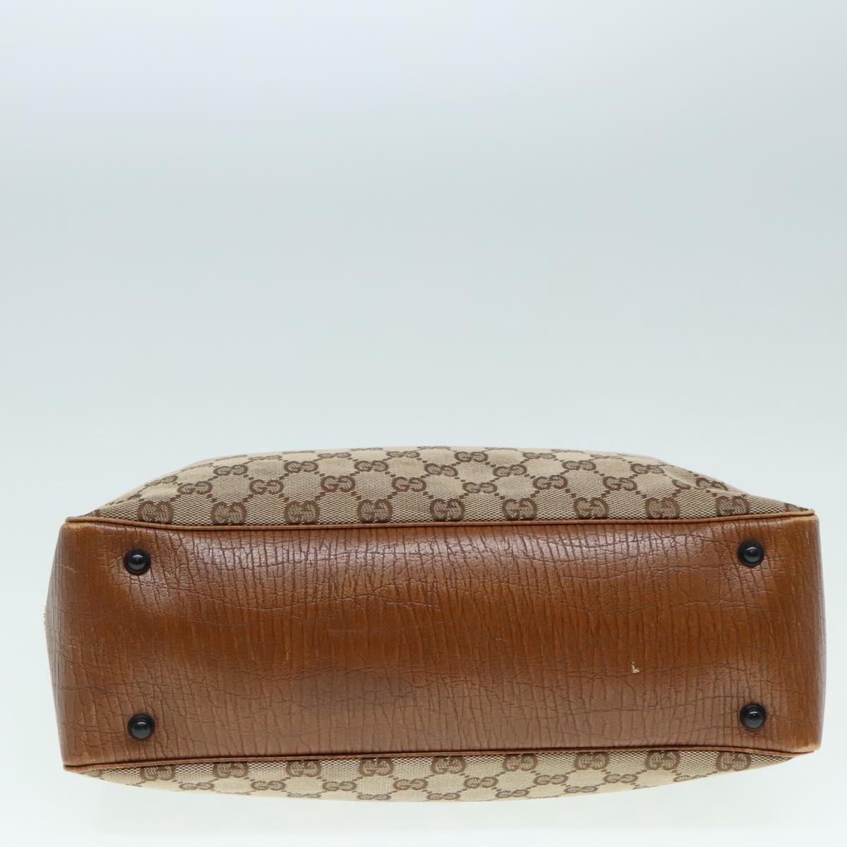 GUCCI GG Canvas Bamboo Hand Bag Beige 112526 91004