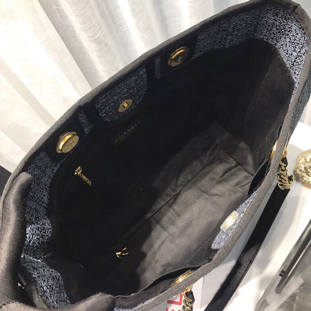 CHL Deauville Chain Shoulder Tote Bag Dark Grey For Women, Women’s Handbags, Shoulder Bags 13.3in/34cm A66939