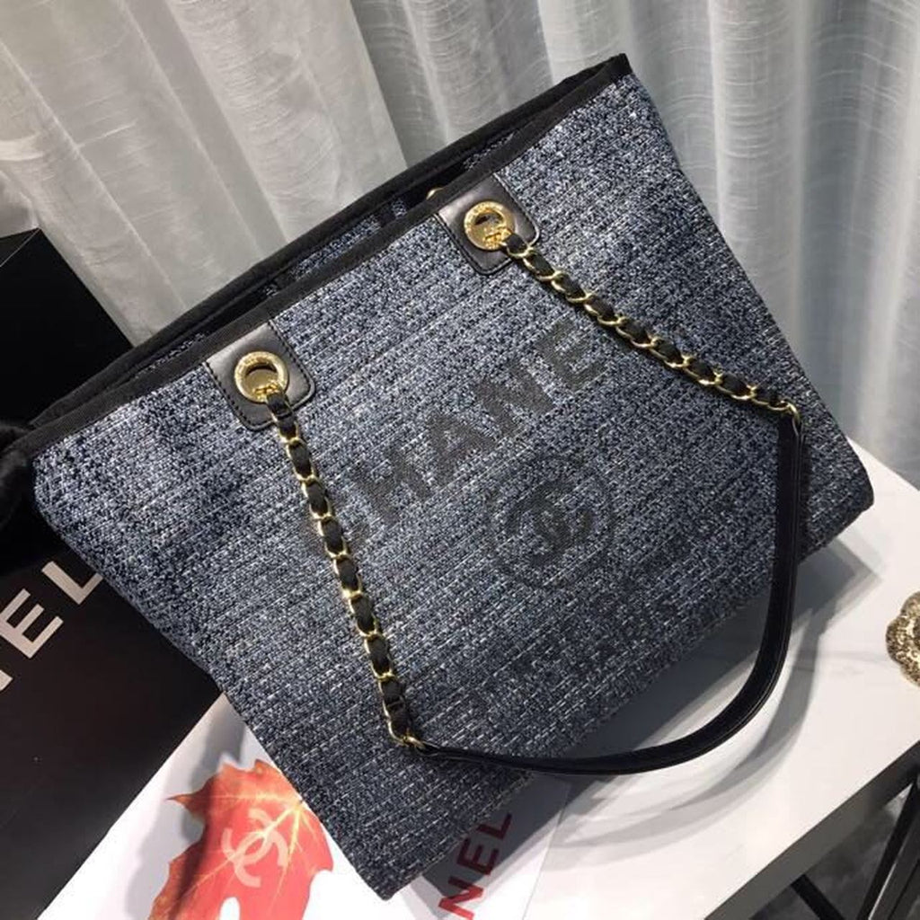 CHL Deauville Chain Shoulder Tote Bag Dark Grey For Women, Women’s Handbags, Shoulder Bags 13.3in/34cm A66939