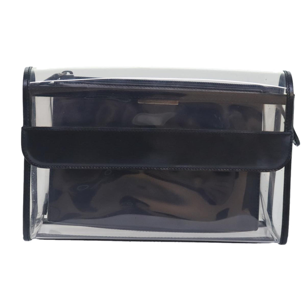 GUCCI Clutch Bag Vinyl Clear Black Silver 039 2058 0719 5 91030