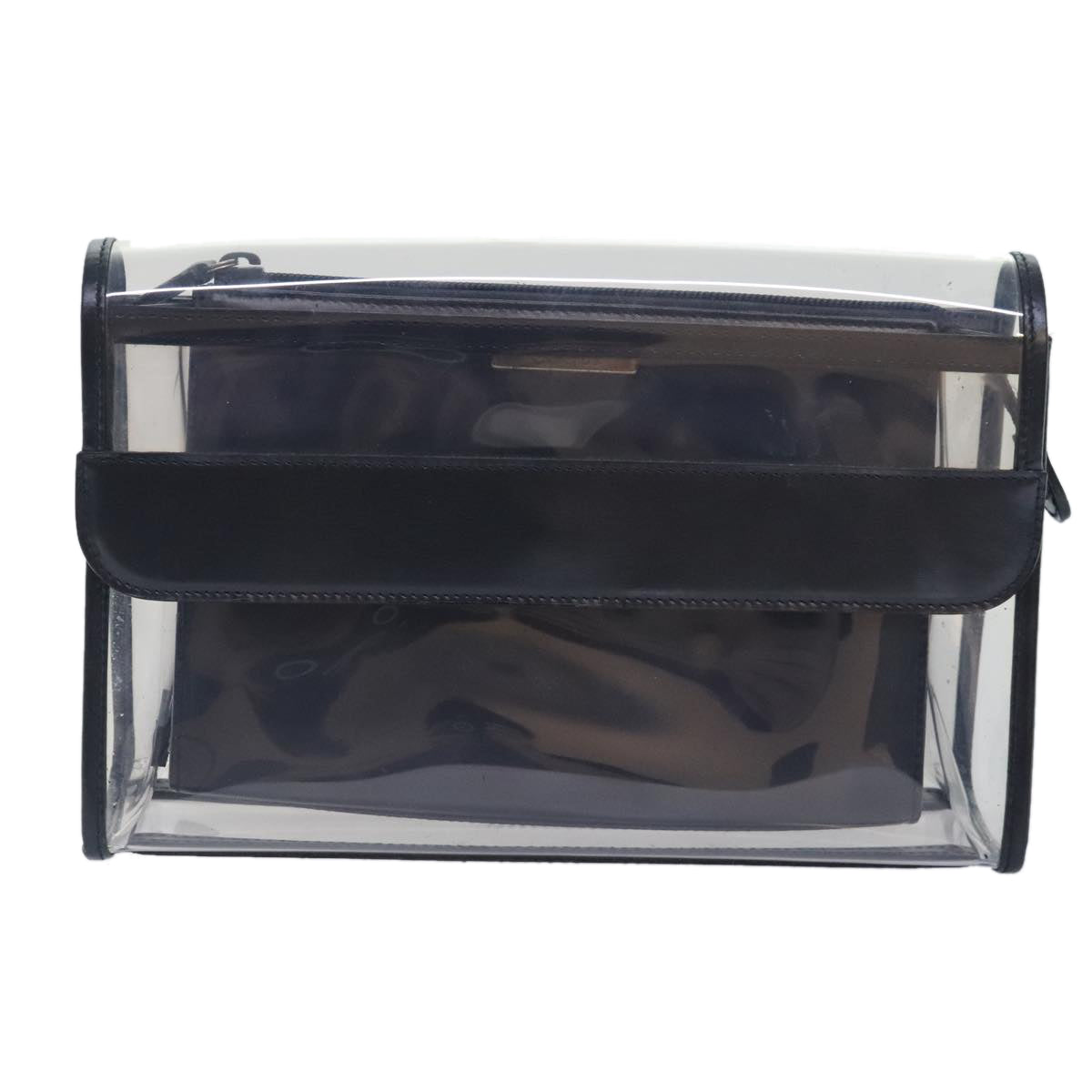 GUCCI Clutch Bag Vinyl Clear Black Silver 039 2058 0719 5 91030