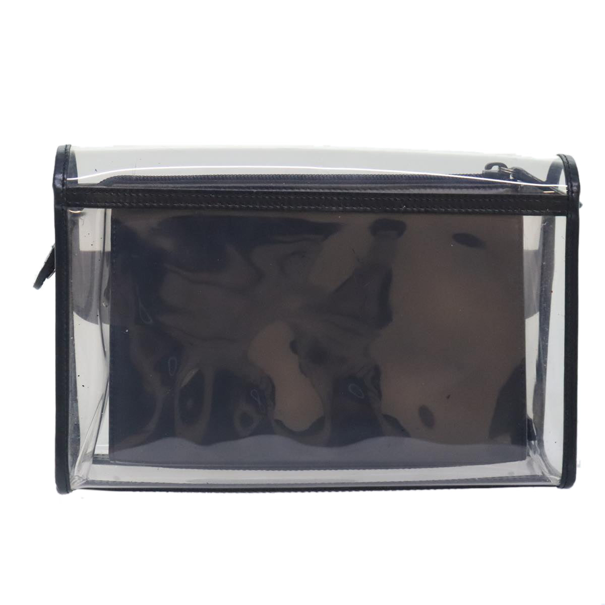 GUCCI Clutch Bag Vinyl Clear Black Silver 039 2058 0719 5 91030