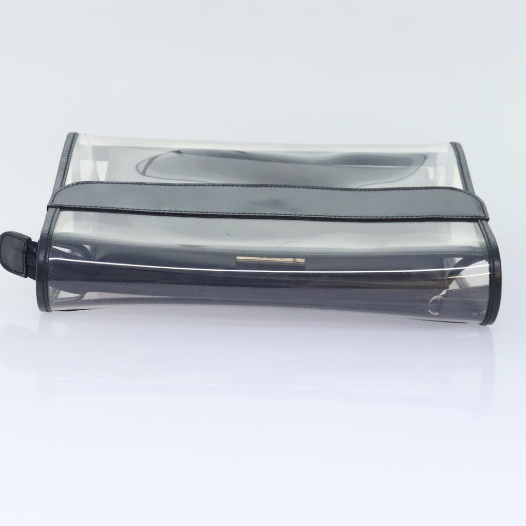 GUCCI Clutch Bag Vinyl Clear Black Silver 039 2058 0719 5 91030