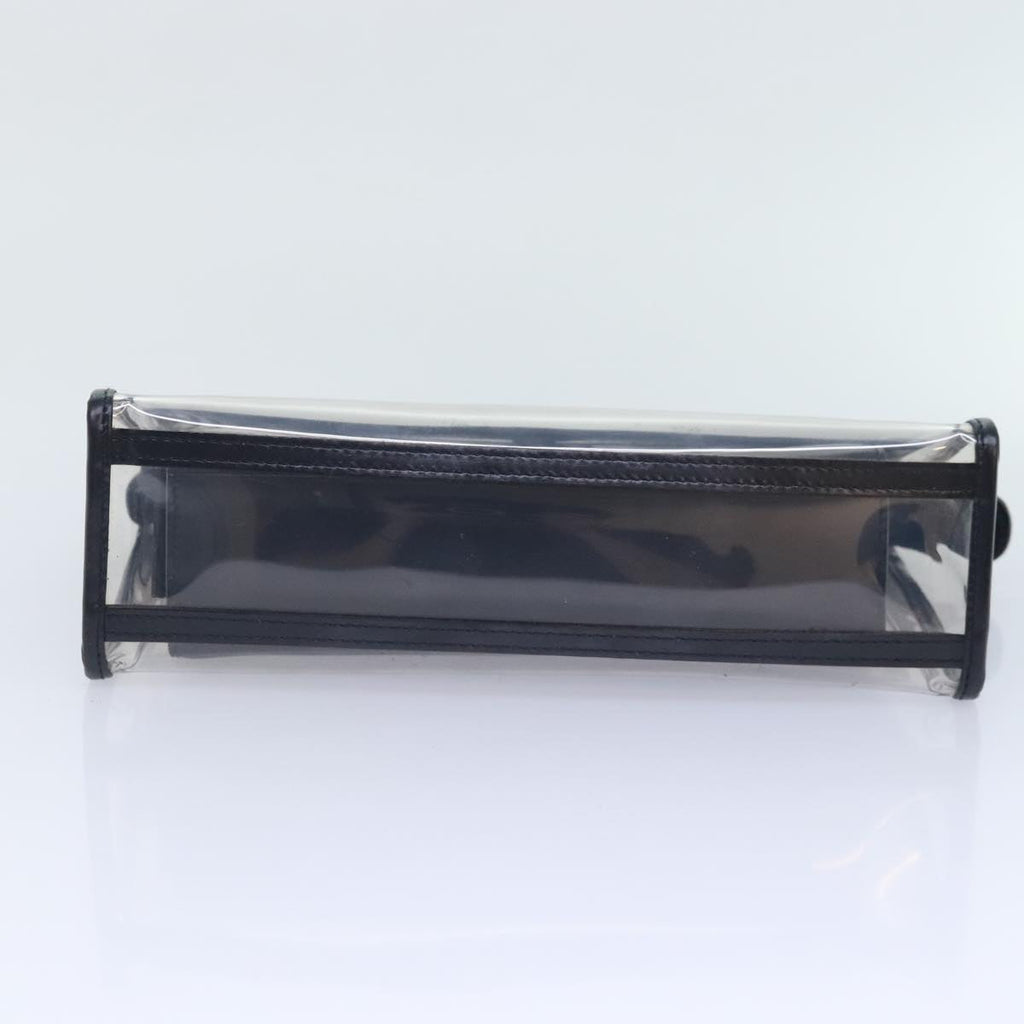 GUCCI Clutch Bag Vinyl Clear Black Silver 039 2058 0719 5 91030