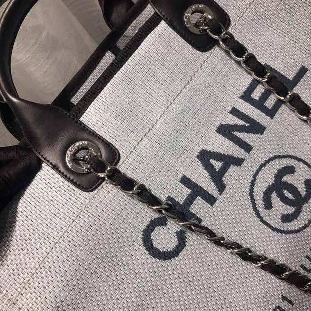 CHL Deauville Tote Canvas Bag Light Grey For Women, Women’s Handbags, Shoulder Bags 15in/38cm A66941