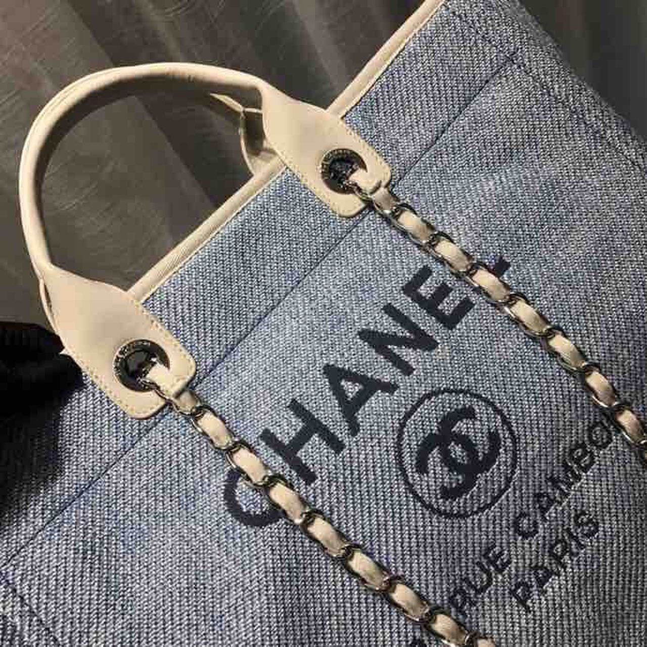 CHL Deauville Tote Canvas Bag Light Grey For Women, Women’s Handbags, Shoulder Bags 15in/38cm A66941