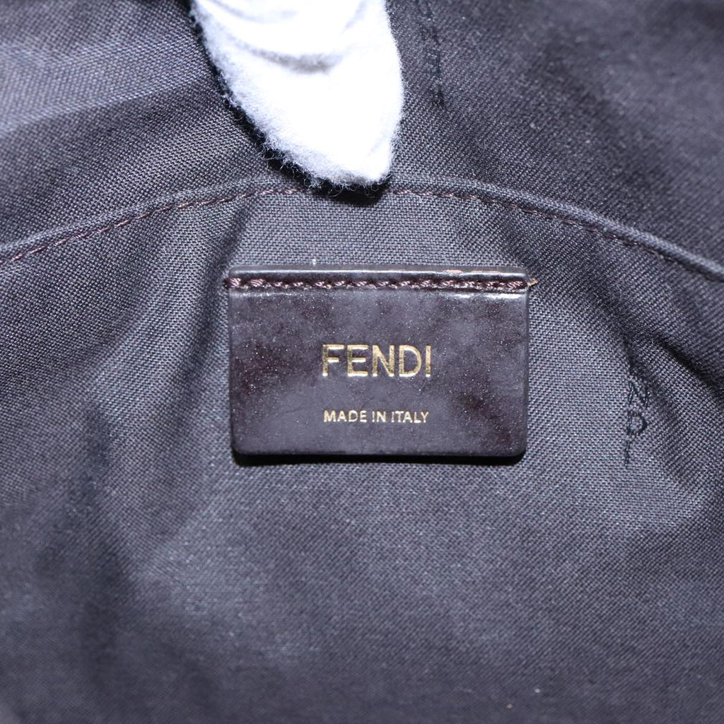 FENDI Zucca Canvas Shoulder Bag Brown Black Orange 91226