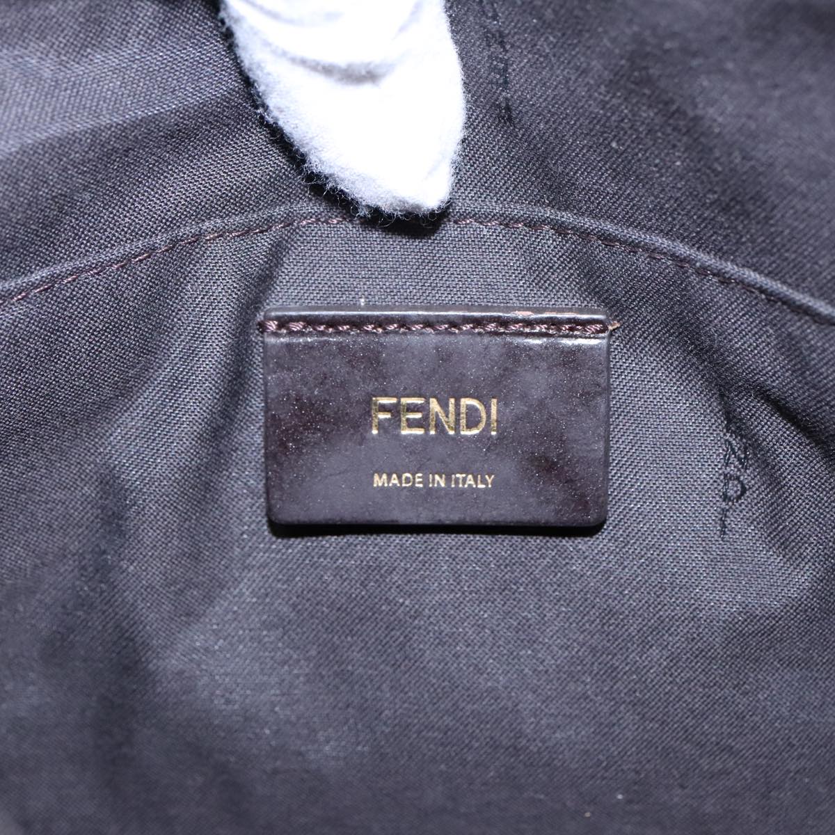 FENDI Zucca Canvas Shoulder Bag Brown Black Orange 91226