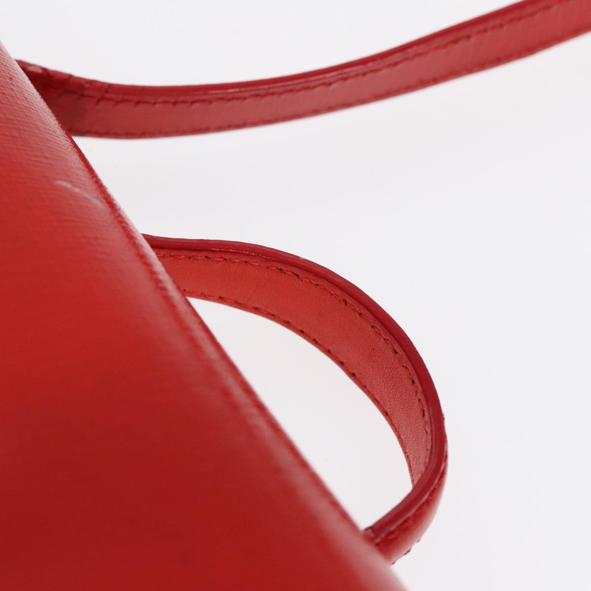 FENDI Shoulder Bag Leather 2way Red Silver 91228