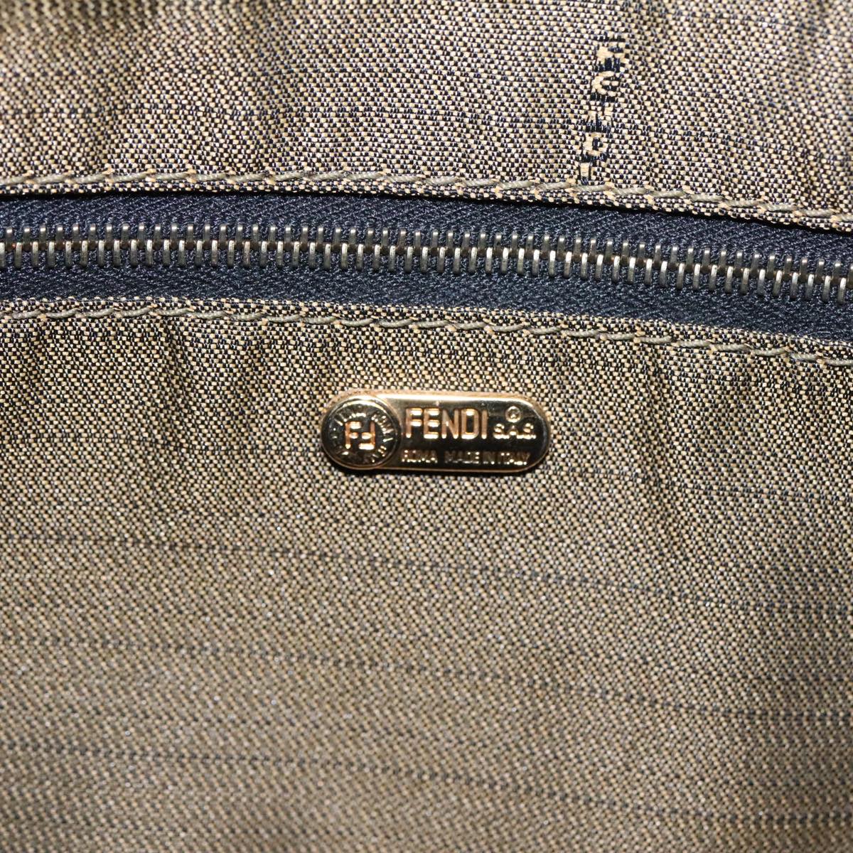 FENDI Zucca Canvas Hand Bag Brown Black Gold 91230
