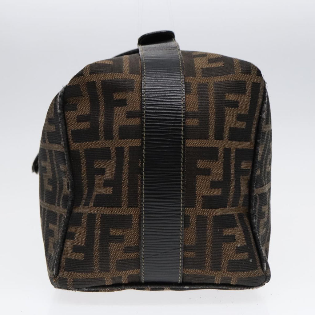 FENDI Zucca Canvas Hand Bag Brown Black Gold 91230