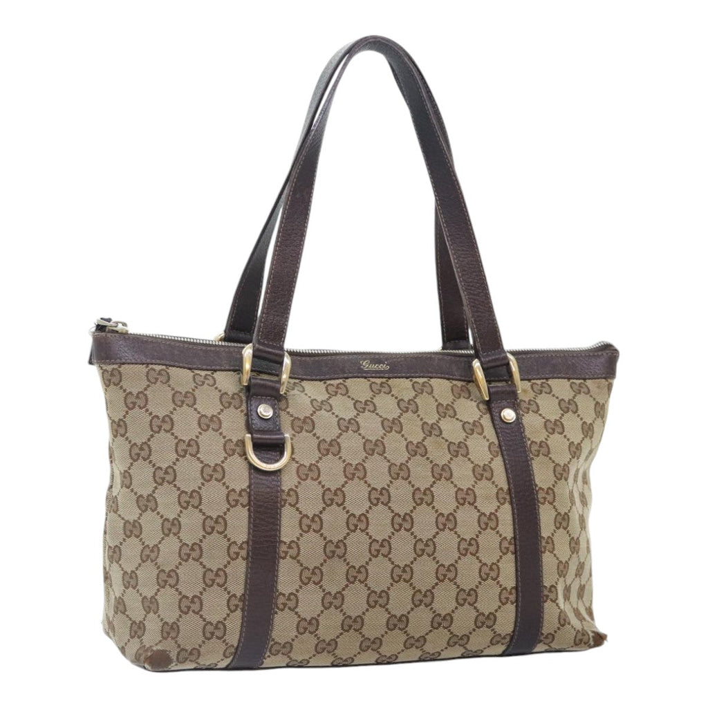 GUCCI GG Canvas Shoulder Bag Beige Gold 141470 91387