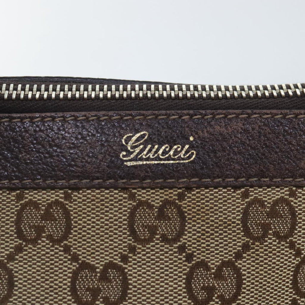GUCCI GG Canvas Shoulder Bag Beige Gold 141470 91387