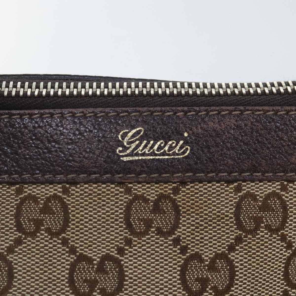 GUCCI GG Canvas Shoulder Bag Beige Gold 141470 91387