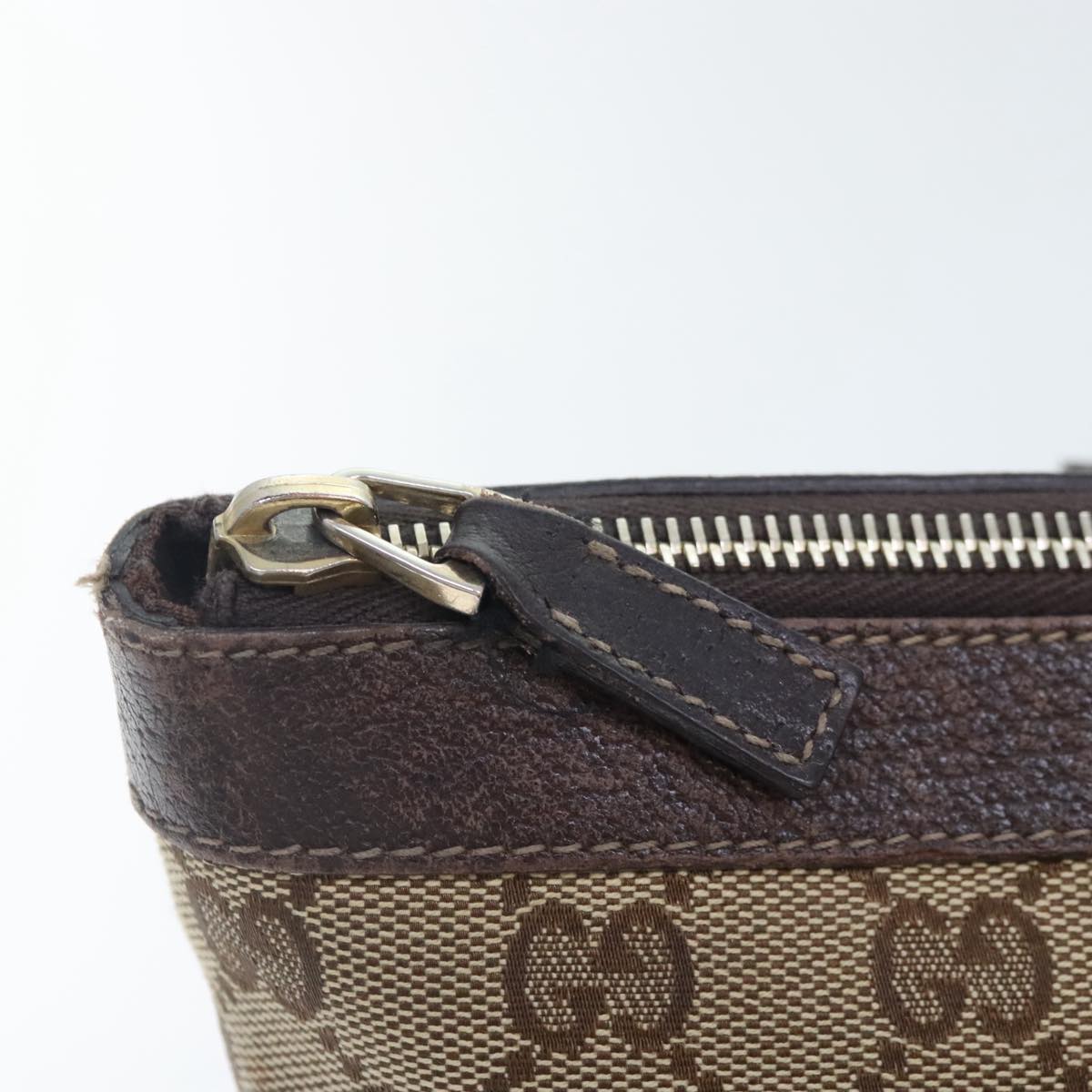 GUCCI GG Canvas Shoulder Bag Beige Gold 141470 91387