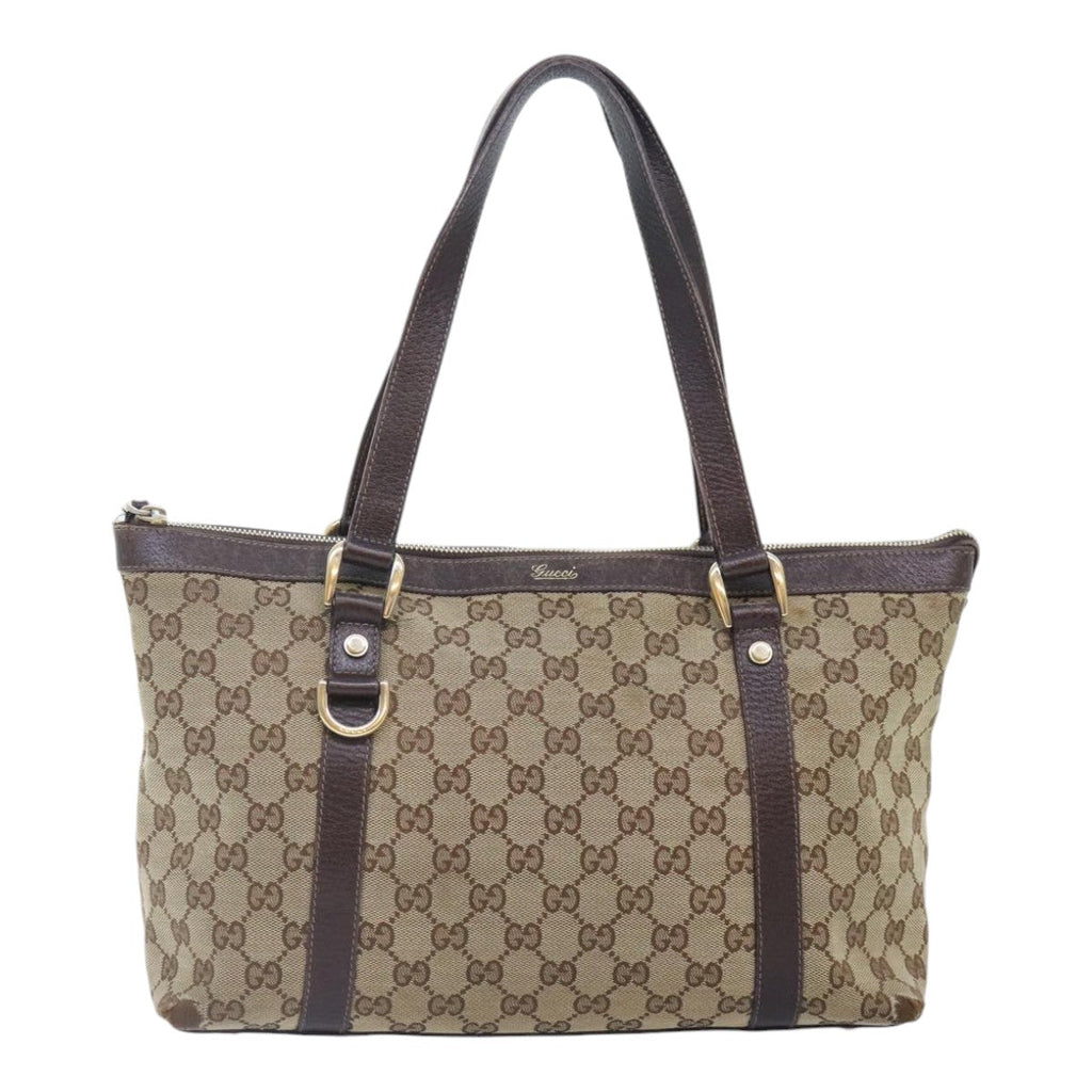 GUCCI GG Canvas Shoulder Bag Beige Gold 141470 91387