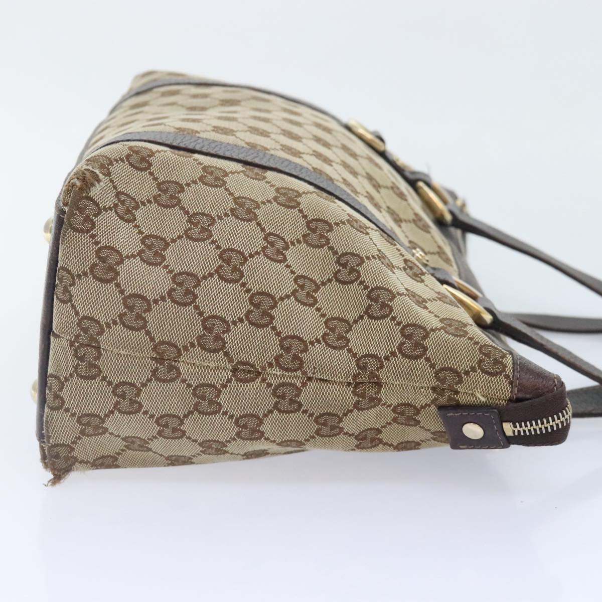 GUCCI GG Canvas Shoulder Bag Beige Gold 141470 91387
