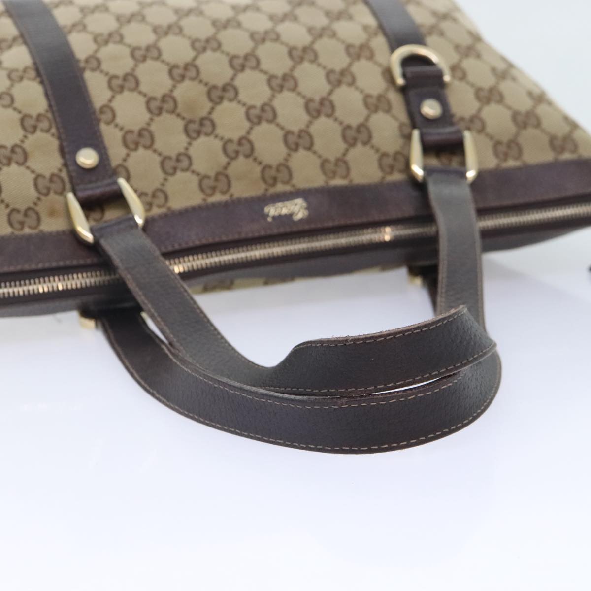 GUCCI GG Canvas Shoulder Bag Beige Gold 141470 91387