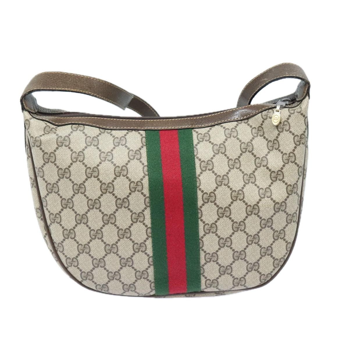 GUCCI GG Supreme Web Sherry Line Shoulder Bag PVC Beige Red 10 2 3840 91389