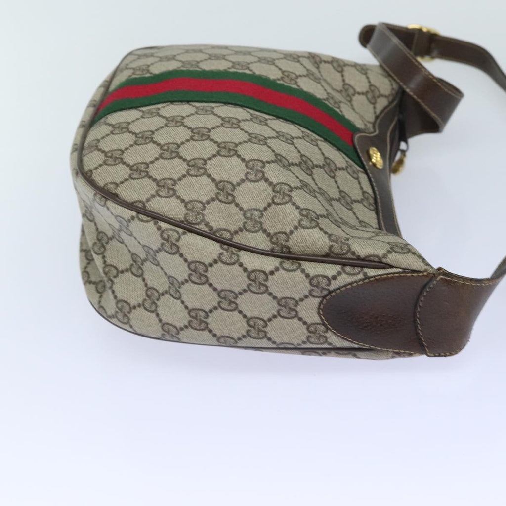 GUCCI GG Supreme Web Sherry Line Shoulder Bag PVC Beige Red 10 2 3840 91389