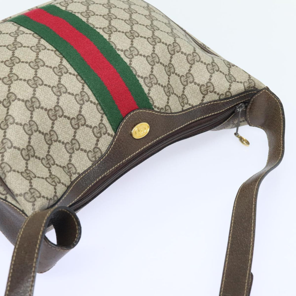 GUCCI GG Supreme Web Sherry Line Shoulder Bag PVC Beige Red 10 2 3840 91389