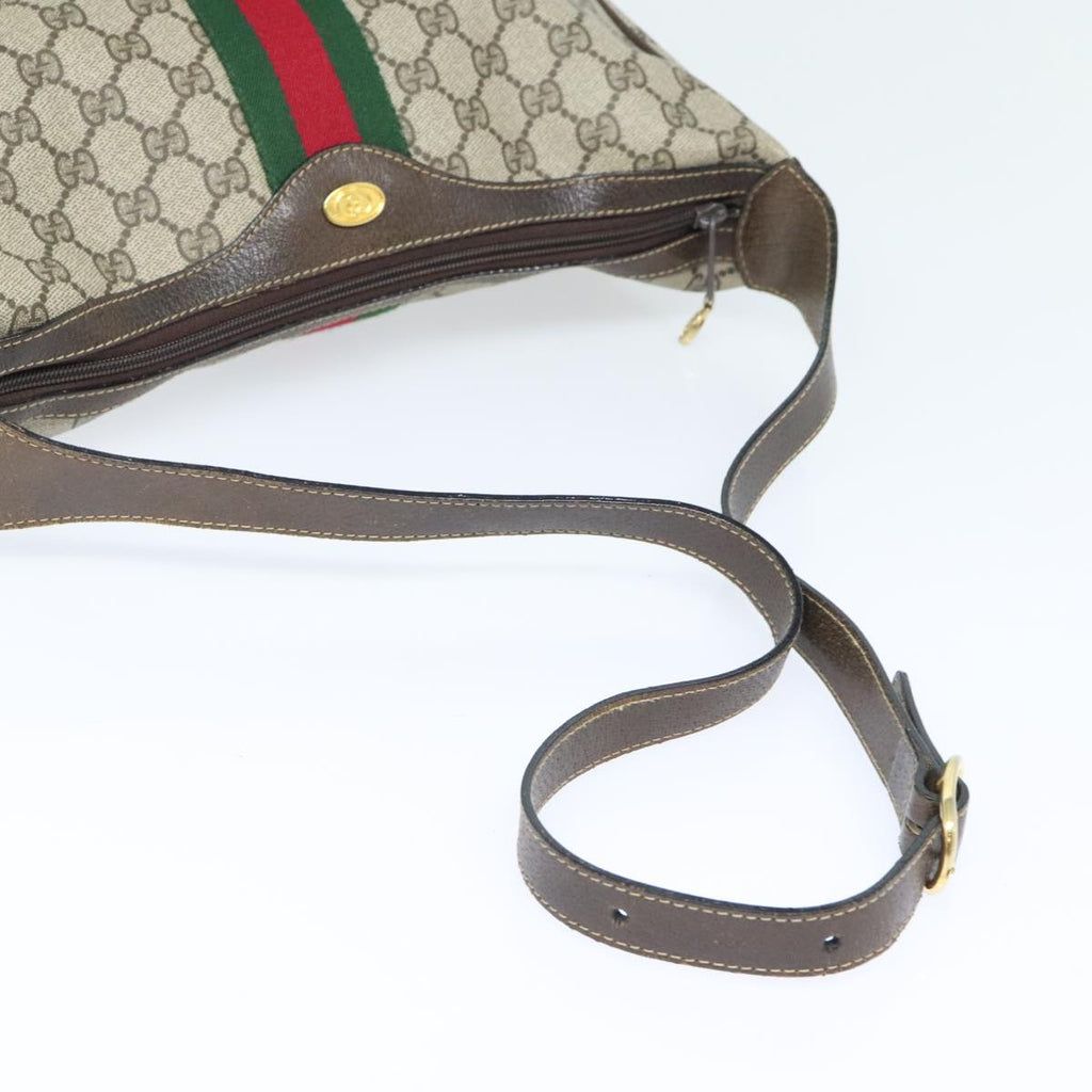 GUCCI GG Supreme Web Sherry Line Shoulder Bag PVC Beige Red 10 2 3840 91389