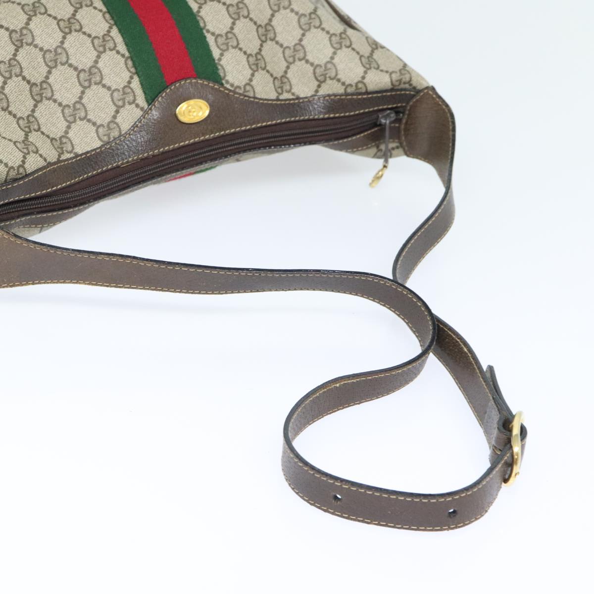GUCCI GG Supreme Web Sherry Line Shoulder Bag PVC Beige Red 10 2 3840 91389