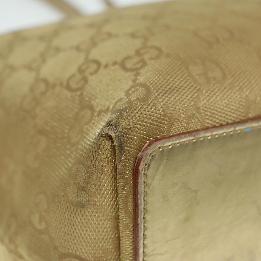 GUCCI GG Canvas Shoulder Bag Gold Tone Gold 0021099 91390