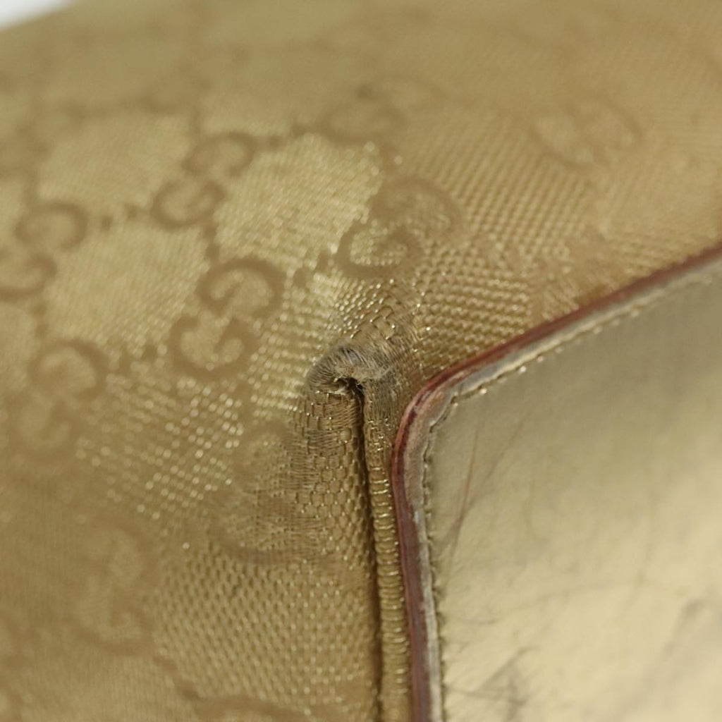 GUCCI GG Canvas Shoulder Bag Gold Tone Gold 0021099 91390