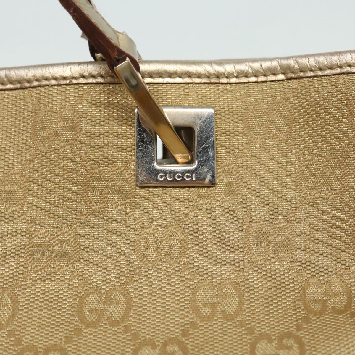 GUCCI GG Canvas Shoulder Bag Gold Tone Gold 0021099 91390