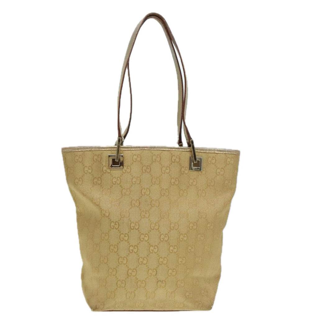 GUCCI GG Canvas Shoulder Bag Gold Tone Gold 0021099 91390