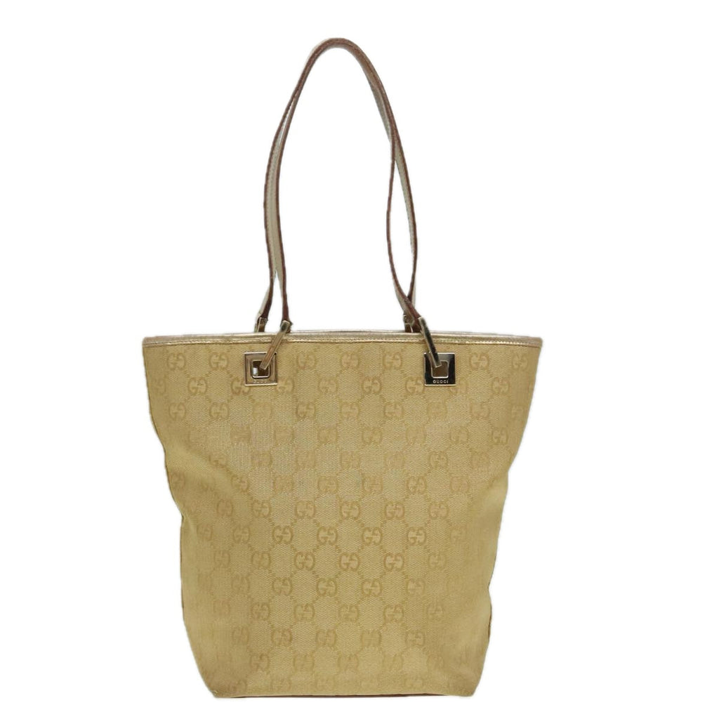 GUCCI GG Canvas Shoulder Bag Gold Tone Gold 0021099 91390