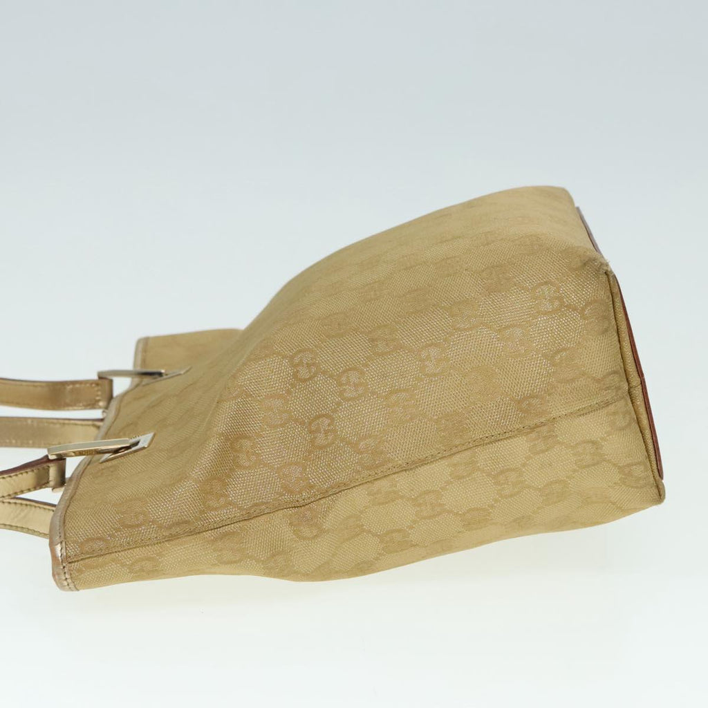 GUCCI GG Canvas Shoulder Bag Gold Tone Gold 0021099 91390