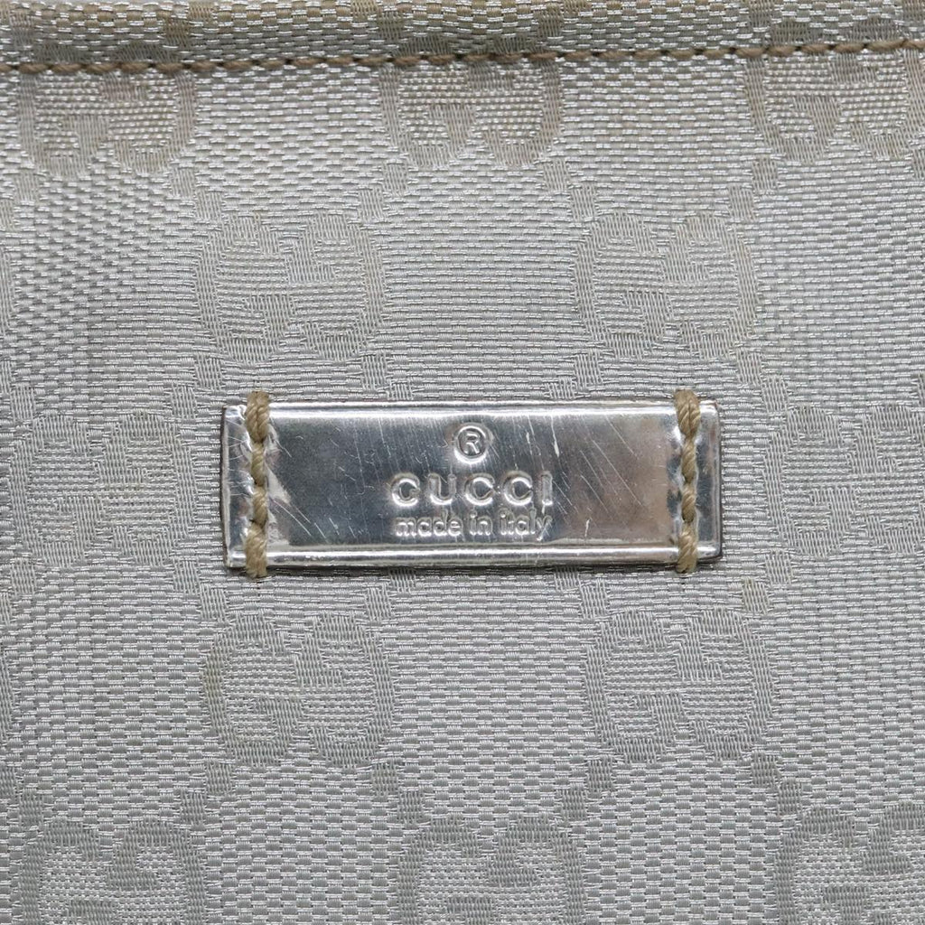 GUCCI Sherry Line GG Canvas Hand Bag Blue Gray Silver tone 91391