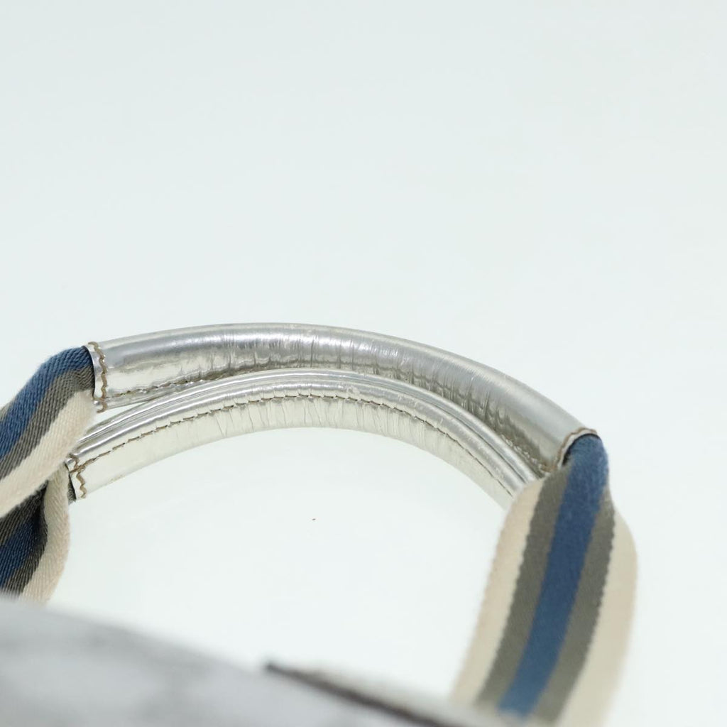 GUCCI Sherry Line GG Canvas Hand Bag Blue Gray Silver tone 91391