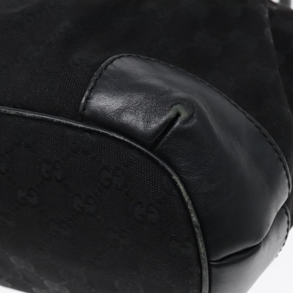 GUCCI GG Canvas Hand Bag 2way Black Gold 247902 91392