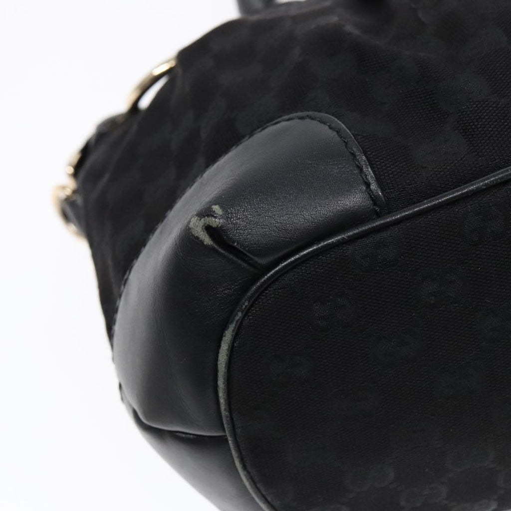 GUCCI GG Canvas Hand Bag 2way Black Gold 247902 91392