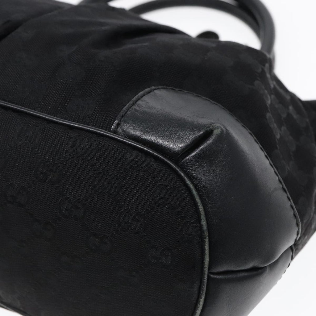 GUCCI GG Canvas Hand Bag 2way Black Gold 247902 91392