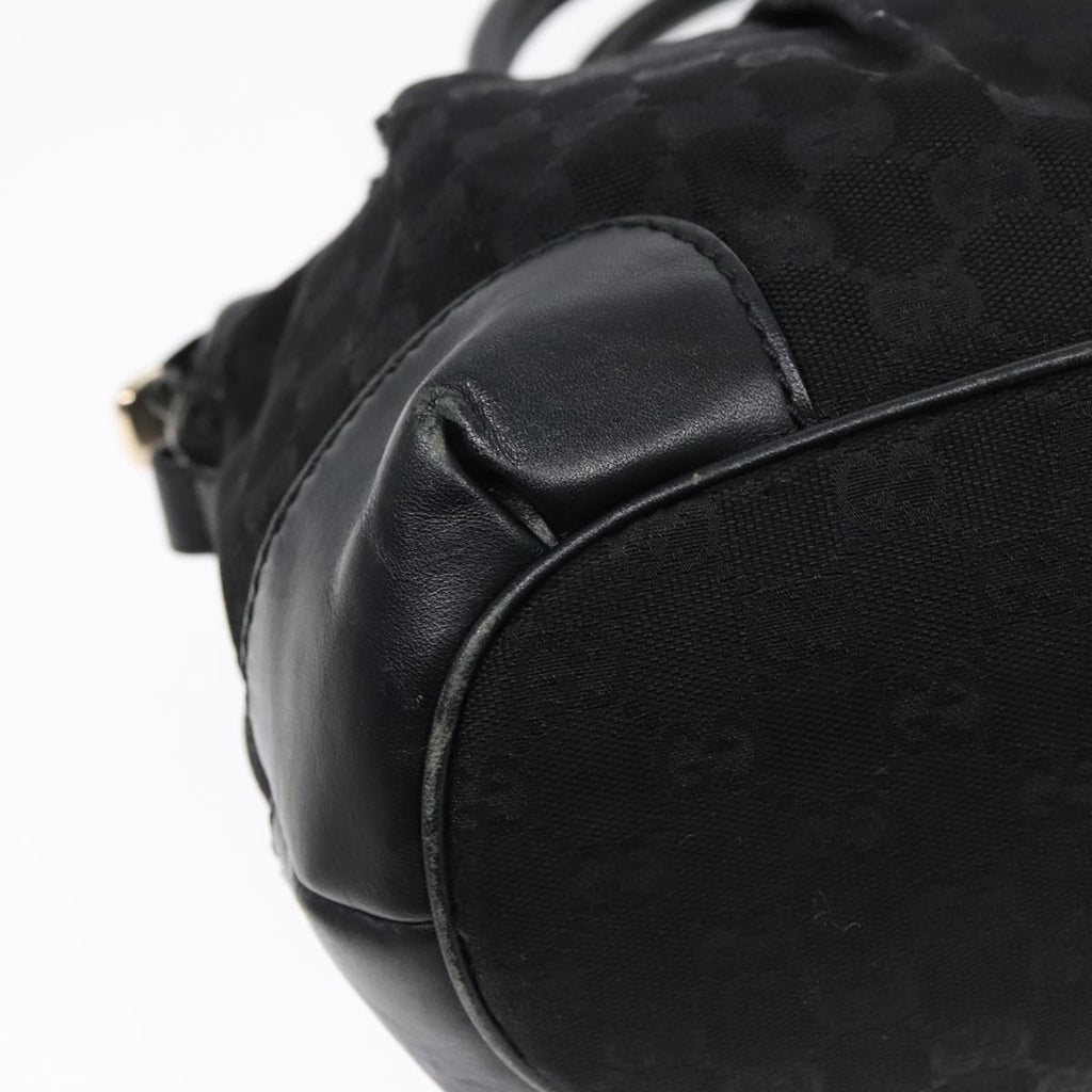 GUCCI GG Canvas Hand Bag 2way Black Gold 247902 91392