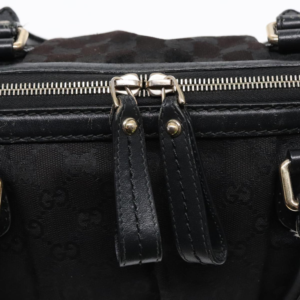GUCCI GG Canvas Hand Bag 2way Black Gold 247902 91392