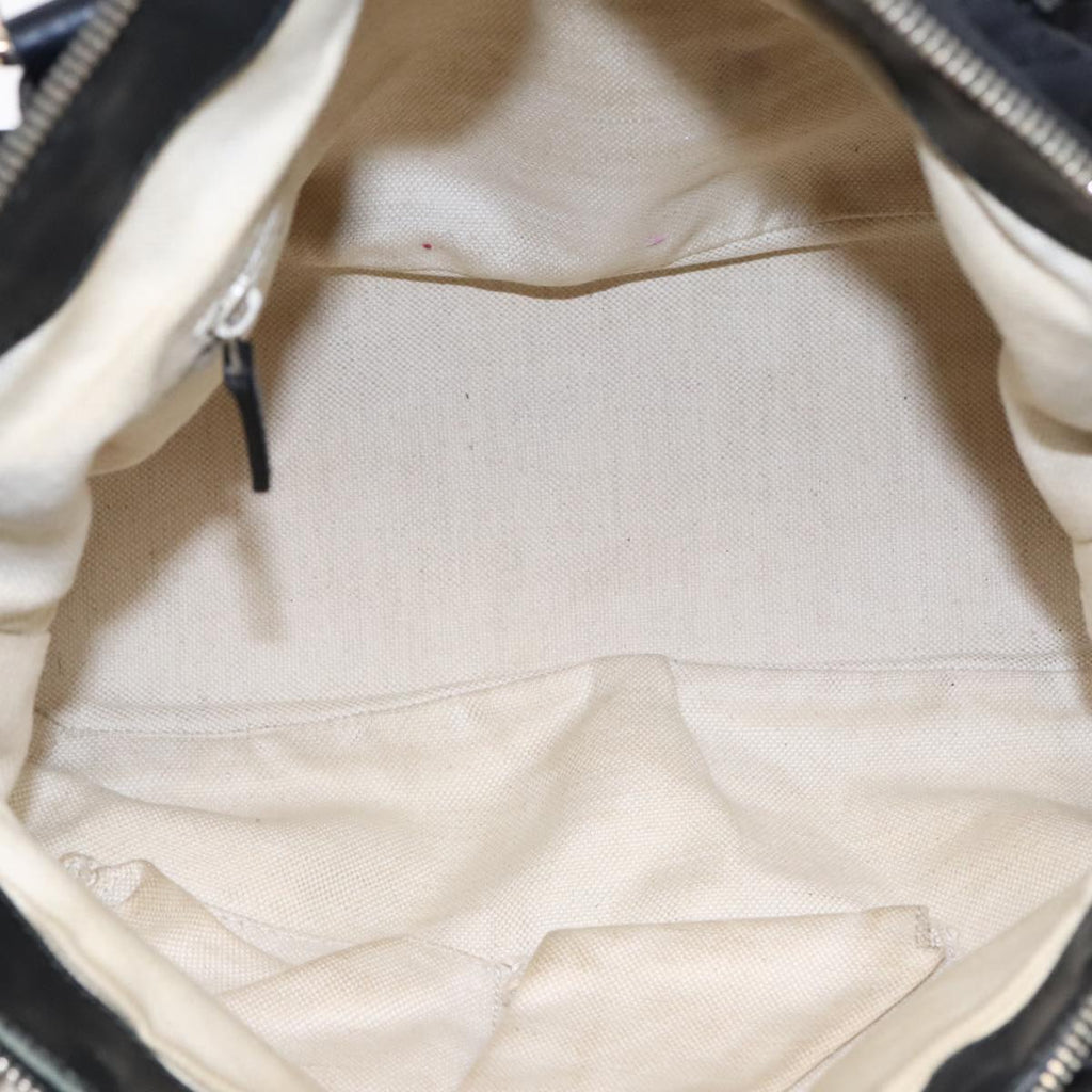 GUCCI GG Canvas Hand Bag 2way Black Gold 247902 91392