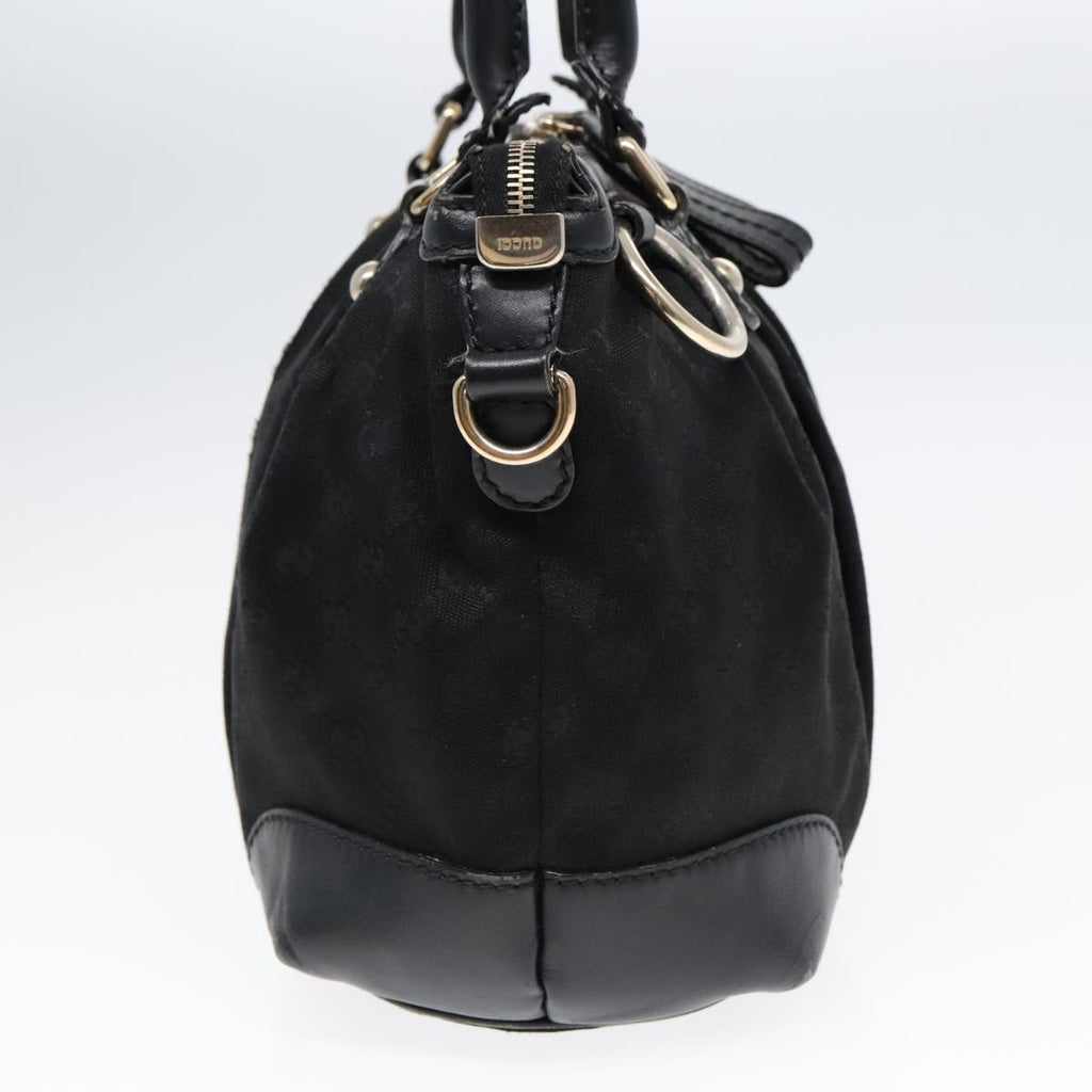 GUCCI GG Canvas Hand Bag 2way Black Gold 247902 91392