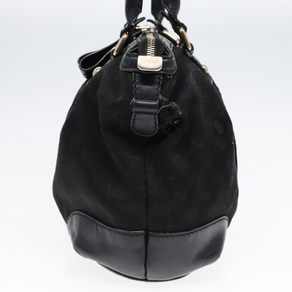 GUCCI GG Canvas Hand Bag 2way Black Gold 247902 91392
