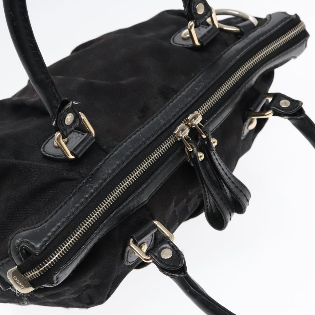 GUCCI GG Canvas Hand Bag 2way Black Gold 247902 91392